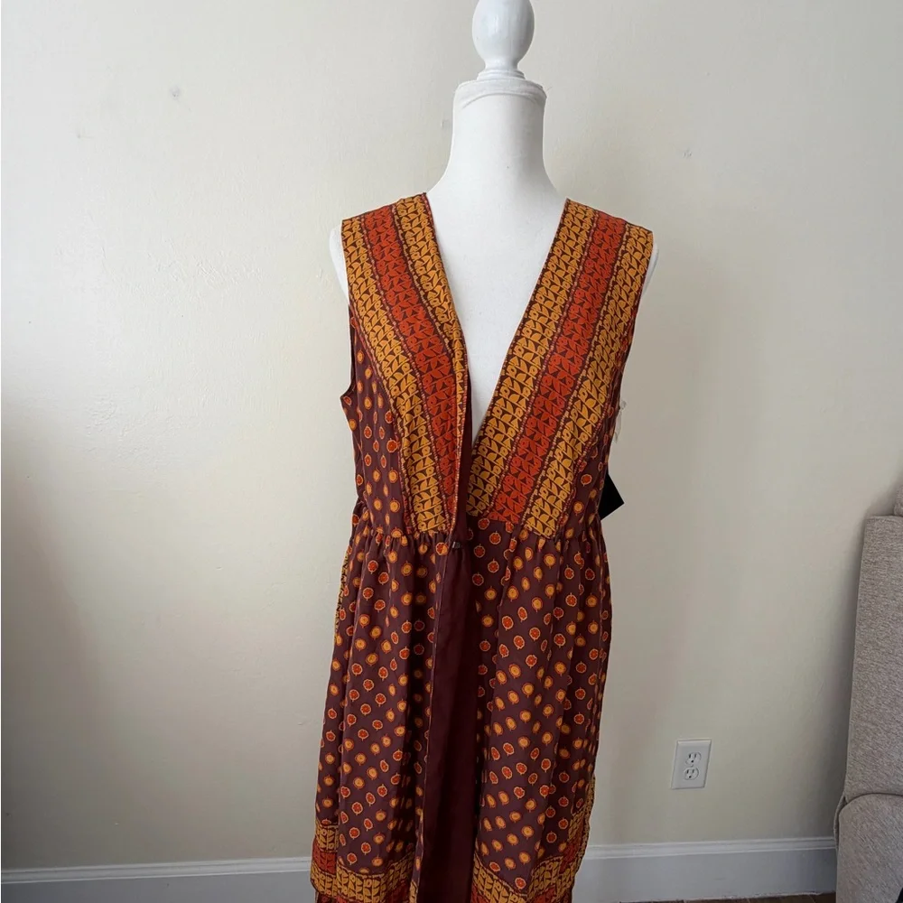 Anna Sui Brown and Orange Patterned Mini Dress - Picture 7 of 8